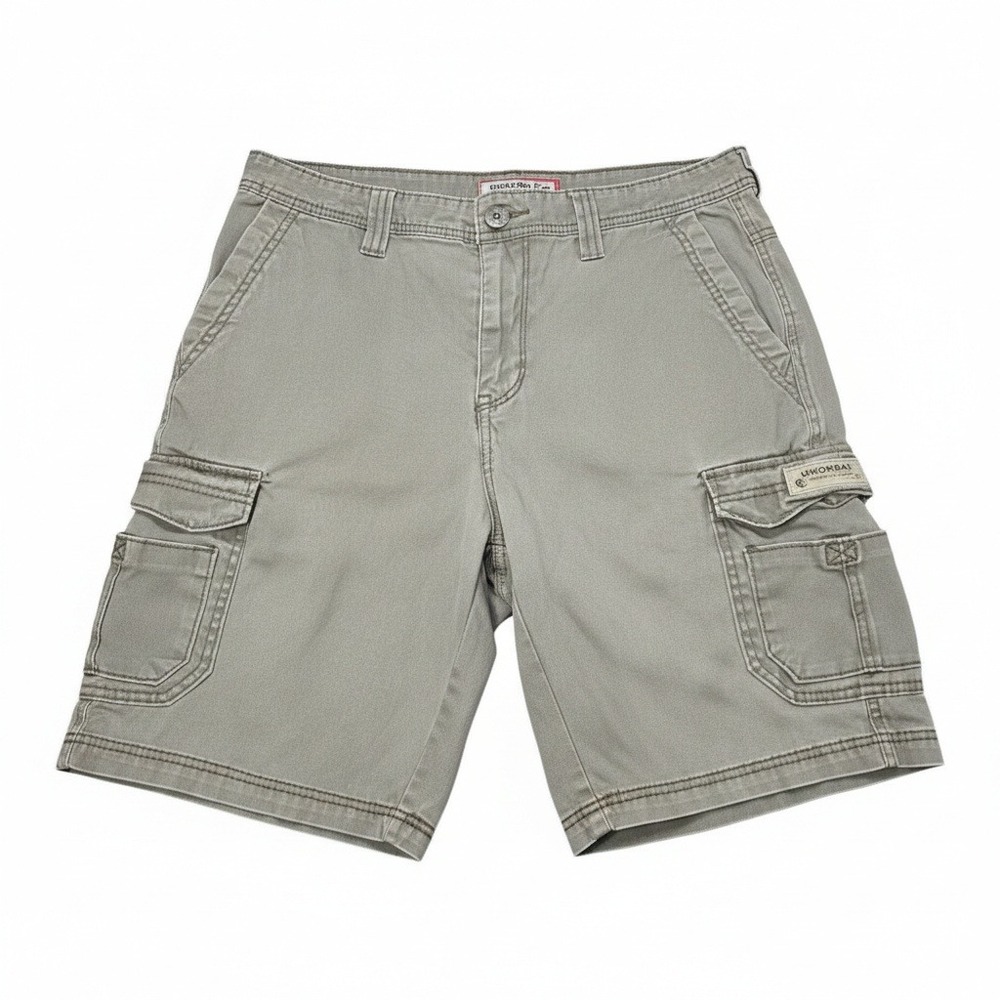 UNIONBAY Mens Messenger Cargo Shorts Size 34 Sage Green Khaki Outdoor Hiking EUC
